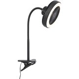 QAZQA Namizni ventilator črn z LED 2700K - Dores | Shoptok.si