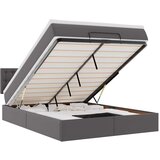 Maison Chic Otomanski Posteljni okvir - Dvoposteljna postelja - Zakonska postelja z vzmetnico siv 140x200 cm um. usnje-J1823, (21766549) | Shoptok.si
