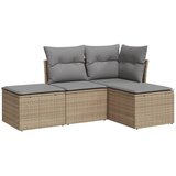  4-dijelni set vrtnih sofa s jastucima bež od poliratana | shoptok.hr