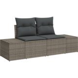 vidaXL set od 11 komada vrtnih kauča s jastučićima siva poli ratan akacija | shoptok.hr