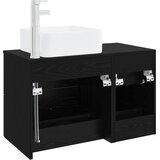  Set namještaja za kupaonicu 2 kom. Crni hrast Konstruirano drvo Crna 59 x 35 x 80 cm | shoptok.hr