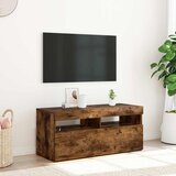  TV ormarić s LED svjetlima boja dimljenog hrasta 90x35x40 cm Smeđa | shoptok.hr