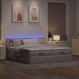 vidaXL Otomanski posteljni okvir z vzmetnicami taupe 180x200 cm blago | Shoptok.si