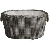 vidaXL košara za drva za ogrjev s ručkama 60 x 40 x 28 cm siva od vrbe | shoptok.hr