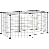  Kavez za ljubimce s 8 panela i vratima crni 35 x 35 cm čelični | Eponuda.com