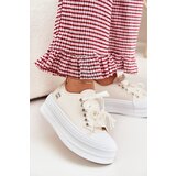 Boto Women's Platform Sneakers With Decorative Lacing Beige Tivora | Shoptok.si