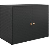 vidaXL Vrtna omara za shranjevanje črna 100x55,5x80 cm poli ratan, (20600734) Cene