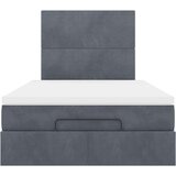 vidaXL Otomanski posteljni okvir z vzmetnicami siv 120x190cm žamet | Shoptok.si