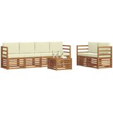  Set vanjskih sofa 7 pcs Prirodna i krem Čvrsto drvo akacije | shoptok.hr