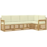  Set vanjskih sofa 5 pcs Bijela i krem 247 x 128,5 x 73 cm | shoptok.hr
