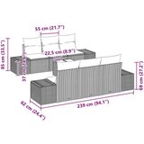 vrtna sedežna garnitura 7 delna Bež in svetlo siva Ratan, Poliester, (22091062) | Shoptok.si