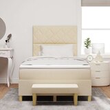  Postelja z vzmetnico z vzmetnico krema 120 x 200 cm blago, (5000127999) | Shoptok.si