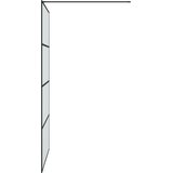 Pregrada za tuš crna 115 x 195 cm s mutnim staklom ESG | Eponuda.ba