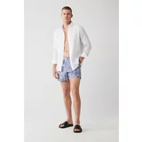 Avva Men's Gray Quick Dry Geometric Print Standard Size Special Box Swimsuit Sea Shorts