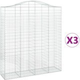  Obokane gabion košare 3 kosi 200x50x220/240 cm pocinkano železo | Shoptok.si