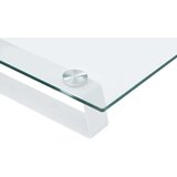 vidaXL Stalak za monitor bijeli 80x35x8 cm kaljeno staklo i metal | shoptok.hr