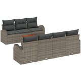 vidaXL 8-dijelni set vrtnog namještaja s jastučićima siva poli ratan akacija, sofa za vrt sa skladištem i jastučićima siva poli ratan Cijene