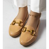 Gemre Beige Loafers with Gold Decoration Regina | Shoptok.si