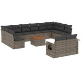  13-dijelni set vrtnih sofa od poliratana s jastucima sivi | shoptok.hr