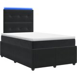  LED okvir za krevet s madracem Crna 120 x 190 cm Baršun | shoptok.hr