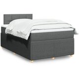 vidaXL Box spring postelja z vzmetnico temno siva 120x200 cm blago | Shoptok.si