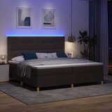  LED Box Spring Krevet Tamno smeđa 200 x 200 cm tkanina | shoptok.hr