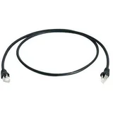 L00003A0060 RJ45 omrežni kabel CAT6a S/FTP 5 m črna ognjevaren, z zaščitnim zapornim zatičem, dvojno zaščiten, dvojno oklopljen, brez halo, (20416844)