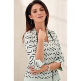 Fasardi Pistachio-patterned women's blouse Cijene