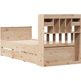 vidaXL Knjižna postelja brez vzmetnice bela 75x190 cm trdna borovina | Shoptok.si