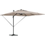 vidaXL Kantilever Roma parasol z LED lučmi Taupe 286x285x270 cm Aluminij | Shoptok.si