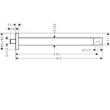 Hansgrohe 24337140 E 39 držalo za nadglavno prho | Shoptok.si