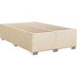 vidaXL Box spring postelja z vzmetnico krem 120x200 cm blago | Shoptok.si