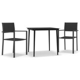  3-dijelni vrtni blagovaonski set crni | shoptok.hr