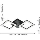 Eglo LED stropna svetilka Paranday-Z (15,5 W, 47 x 22,5 x 6 cm) | Shoptok.si