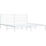 Metalni okvir za krevet s uzglavljem bijeli 193x203 cm | shoptok.hr
