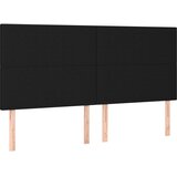  LED uzglavlje crno 200x5x118/128 cm od tkanine | Eponuda.com