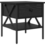 vidaXL Nočna omarica črn hrast 40x42x45 cm inženirski les | Shoptok.si