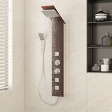 vidaXL Tuš panel steklo rjav | Shoptok.si