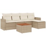  6-dijelni set vrtnih sofa s jastucima bež od poliratana | shoptok.hr