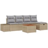 vidaXL set od 6 dijelova vrtne sofe s jastučićima bež poli ratan | shoptok.hr