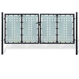 vidaXL Enojna ograjna vrata 300x175 cm črna | Shoptok.si