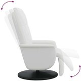 Naslanjač z naslonom za noge belo umetno usnje | Shoptok.si