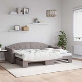  Izvlečna dnevna postelja temno taupe 80x200 cm blago, (20936509) Cene
