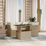 vidaXL 5-dijelni vrtni set sofa s jastucima bež od poliratana | shoptok.hr