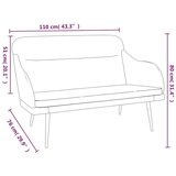  Klupa tamnosiva 110 x 76 x 80 cm baršunasta | shoptok.hr