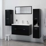vidaXL Kopalniška omarica črna 30x30x80 cm iverna plošča | Shoptok.si