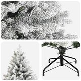  Umjetno božićno drvce s nogom 210 cm PVC i metal - Zelena i bijela 210 cm bez LED svjetala | shoptok.hr