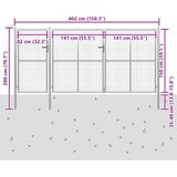  Vrtna vrata Čelik 400x150 cm Srebrna | shoptok.hr