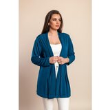 Fenzy Plus Size Kardigan Dugih Rukava, Petrolej Boje | shoptok.hr