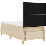  LED Box Spring Krevet s uzglavljem Krema 90 x 190 cm tkanina | shoptok.hr